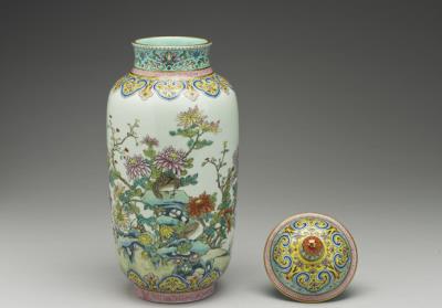 图片[2]-Covered jar with chrysanthemum and quails decoration in  fen-ts’ai enamels, Ch’ien-lung reign (1736-1795), Ch’ing dynasty-China Archive